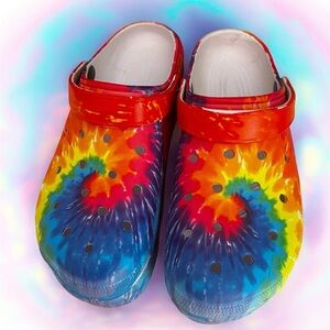 🥂Cape Robin psychedelic colorwedge clogs🥂